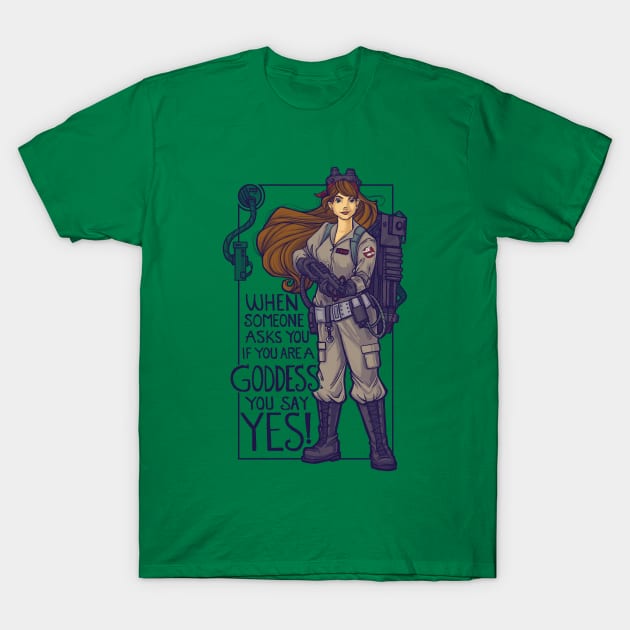 Ghostbuster Goddess T-Shirt by KHallion